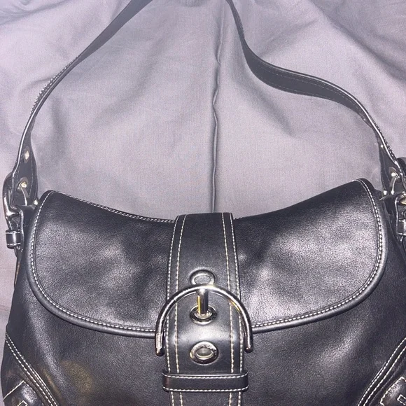 Coach Y2k Soho Black Vintage Buckle Shoulder Bag Purse D0778 F10192 - Picture 2 of 16